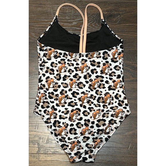Buc-ee's Leopard Print Beaver‎ Logo Swimsuit YS - Picture 3 of 5
